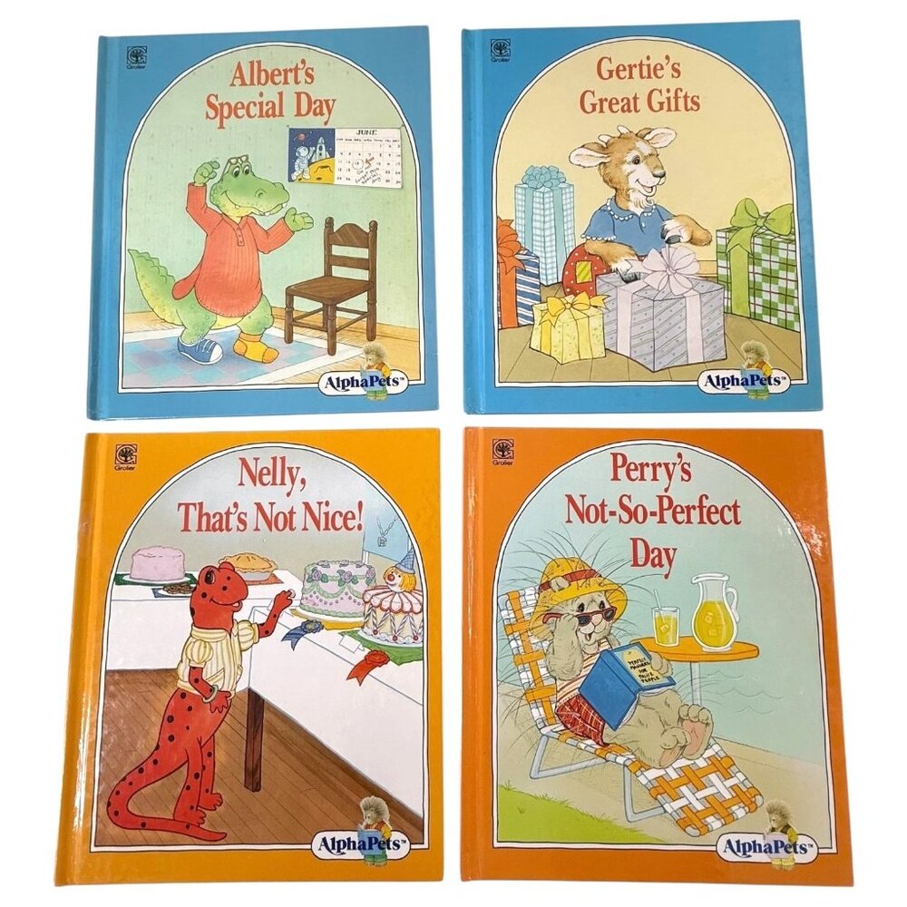 AlphaPets Hardcover Book Lot Of 4 Albert Gertie Nelly Perry By Ruth Lerner Perle